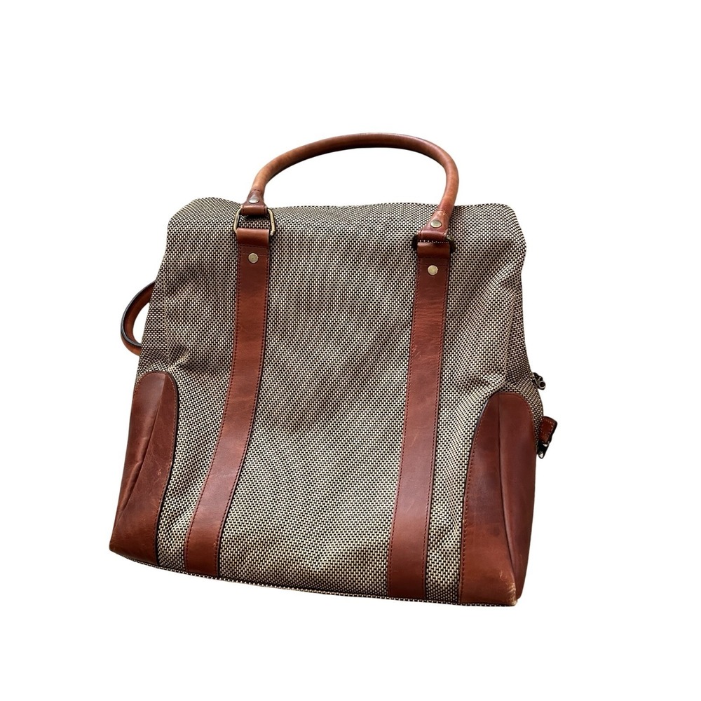 LL Bean Traveler Bag Shoulder Leather Wool TP47 Vintage USA  Computer Carryon - Picture 9 of 14